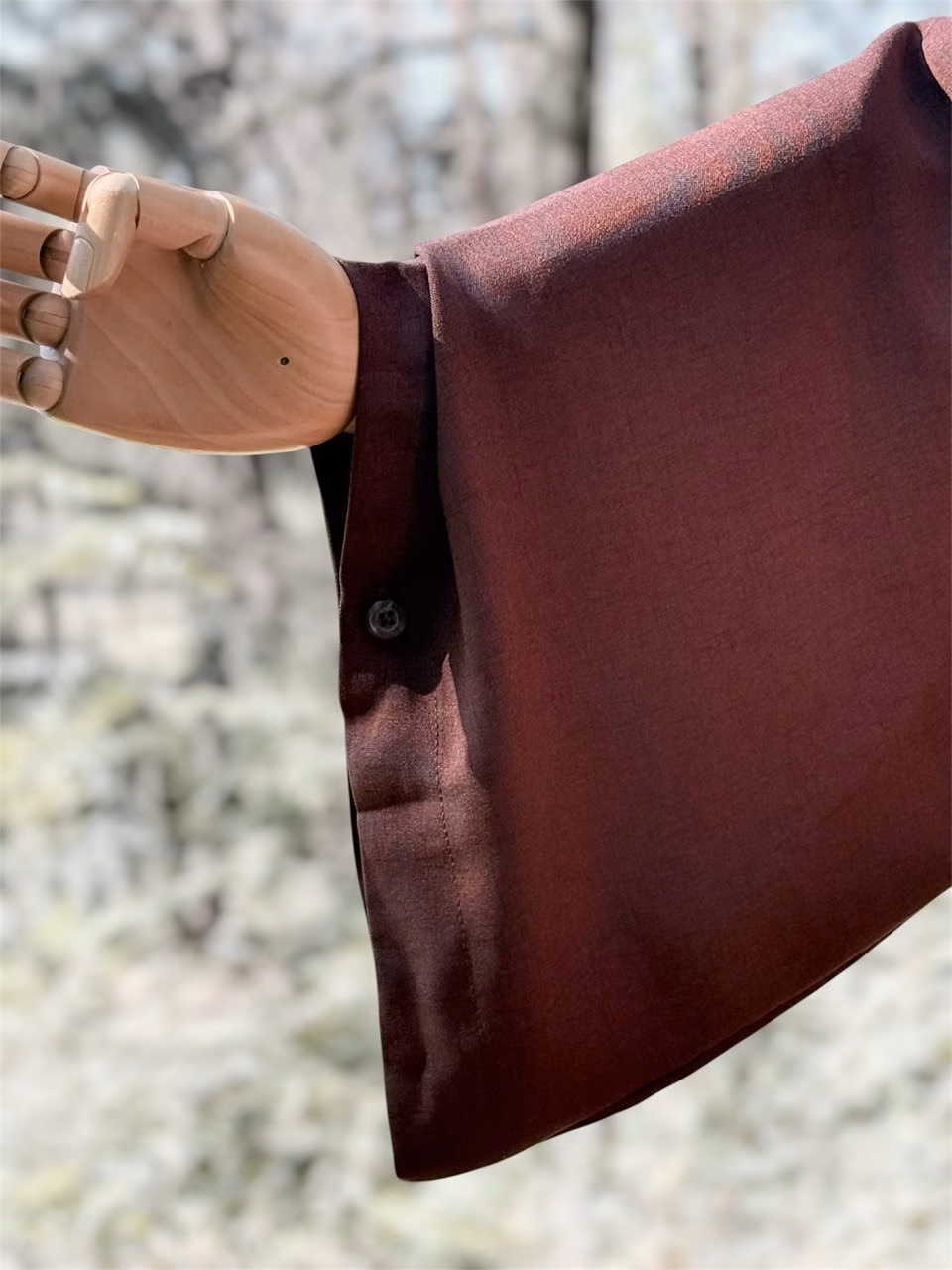 Abaya col chemise - KALI - manche chocolat